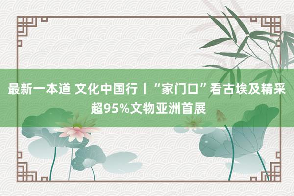 最新一本道 文化中国行丨“家门口”看古埃及精采 超95%文物亚洲首展