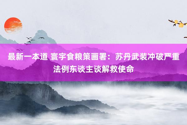 最新一本道 寰宇食粮策画署：苏丹武装冲破严重法例东谈主谈解救使命