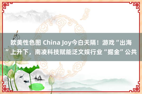 欧美性色图 China Joy今白天隔！游戏“出海”上升下，南凌科技赋能泛文娱行业“掘金”公共