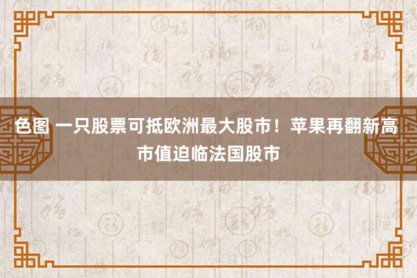 色图 一只股票可抵欧洲最大股市！苹果再翻新高 市值迫临法国股市