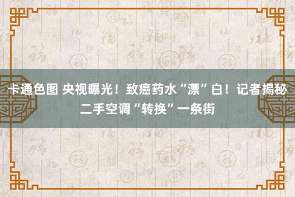 卡通色图 央视曝光！致癌药水“漂”白！记者揭秘二手空调“转换”一条街