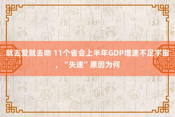 就去爱就去吻 11个省会上半年GDP增速不足宇宙，“失速”原因为何