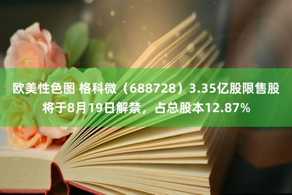 欧美性色图 格科微（688728）3.35亿股限售股将于8月19日解禁，占总股本12.87%