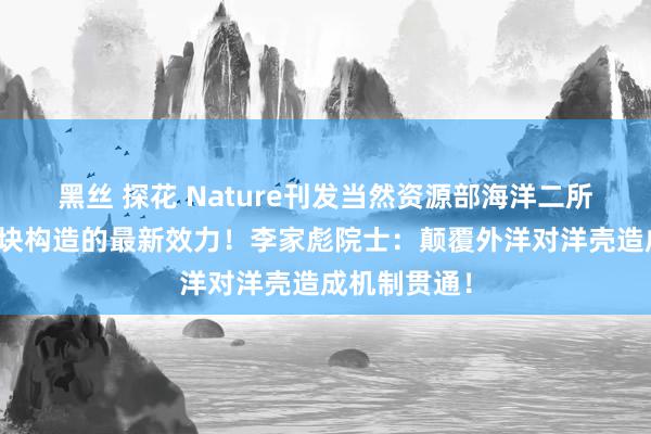 黑丝 探花 Nature刊发当然资源部海洋二所对于全球板块构造的最新效力！李家彪院士：颠覆外洋对洋壳造成机制贯通！