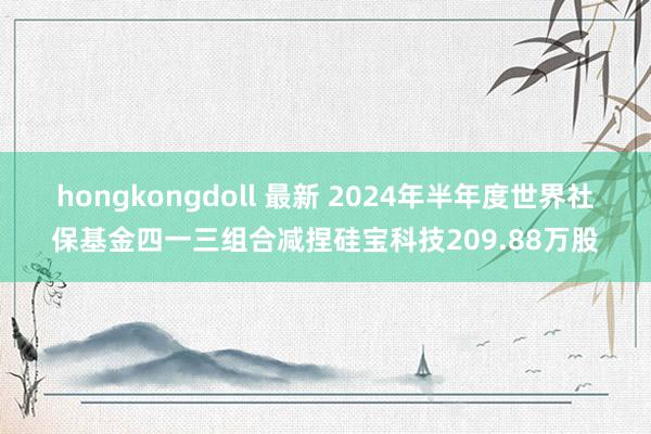 hongkongdoll 最新 2024年半年度世界社保基金四一三组合减捏硅宝科技209.88万股