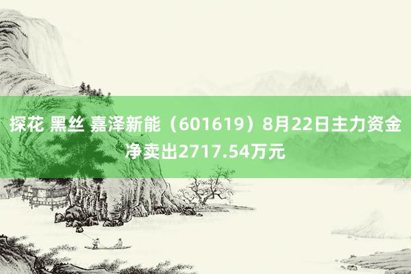 探花 黑丝 嘉泽新能（601619）8月22日主力资金净卖出2717.54万元