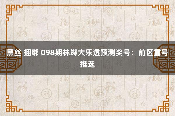 黑丝 捆绑 098期林蝶大乐透预测奖号：前区重号推选